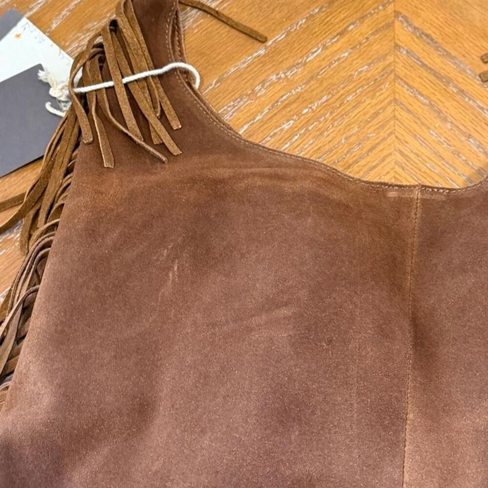 *SOLD* NWT Haute Hippie Tan Fringe Suede Hobo - Picture 5 of 8